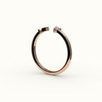 Heart Cut Initial and Diamond Ring