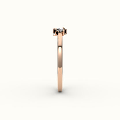 Heart Cut Initial and Diamond Ring