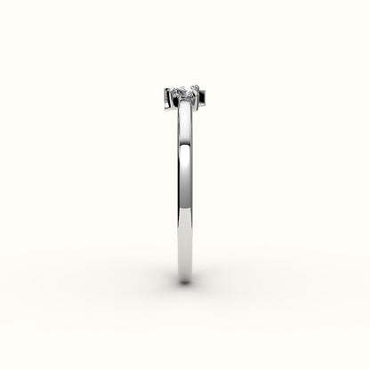 Heart Cut Initial and Diamond Ring