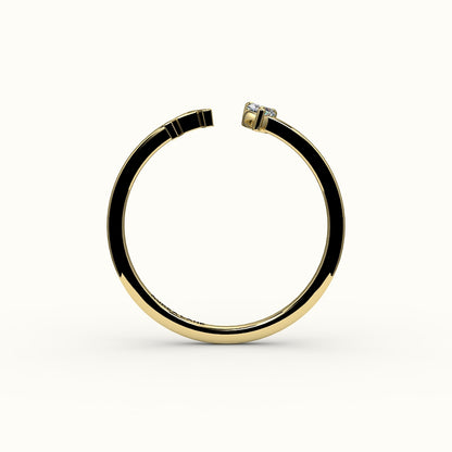 Heart Cut Initial and Diamond Ring