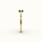 Heart Cut Initial and Diamond Ring