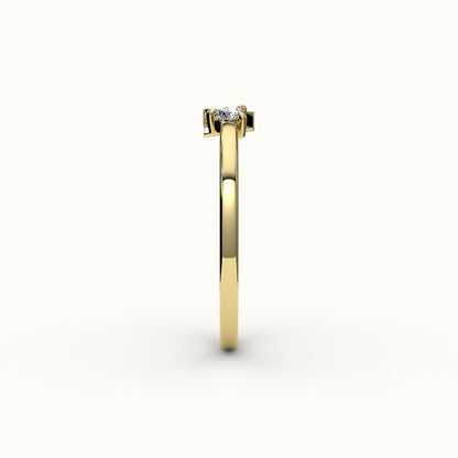 Heart Cut Initial and Diamond Ring