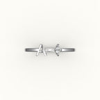 Marquise Cut Initial and Diamond Ring