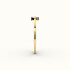 Marquise Cut Initial and Diamond Ring