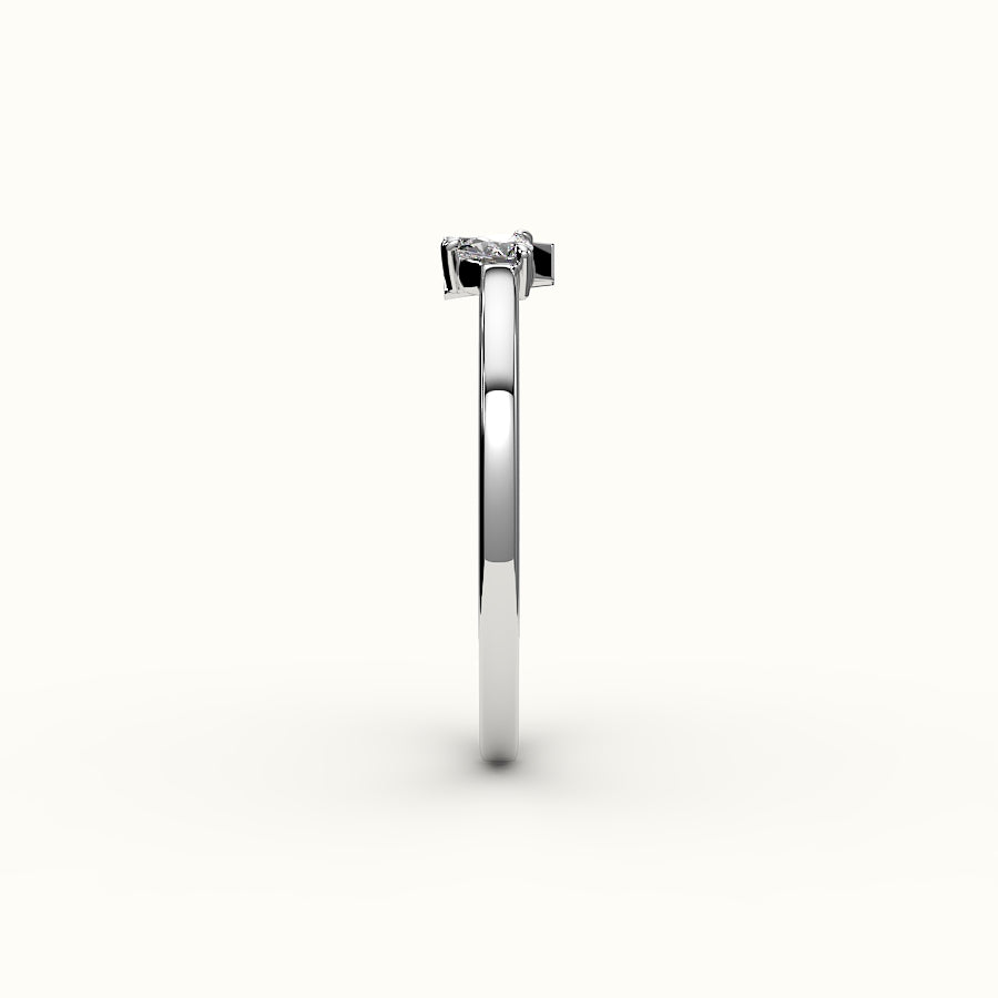 Pear Cut Initial and Diamond Ring