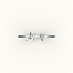 Pear Cut Initial and Diamond Ring