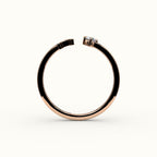 Round Cut Initial and Diamond Ring
