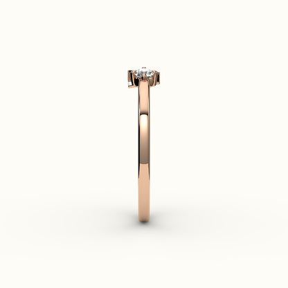 Round Cut Initial and Diamond Ring