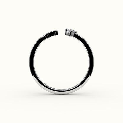 Round Cut Initial and Diamond Ring