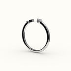 Round Cut Initial and Diamond Ring