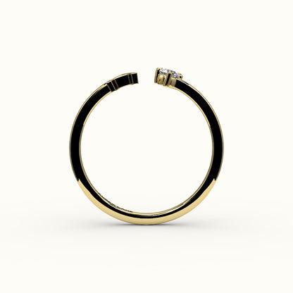 Round Cut Initial and Diamond Ring