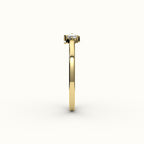 Round Cut Initial and Diamond Ring