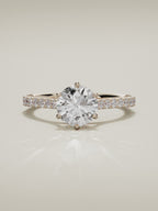The Blonda round lab-grown diamond solitaire in 14K rose gold, 360 turntable video