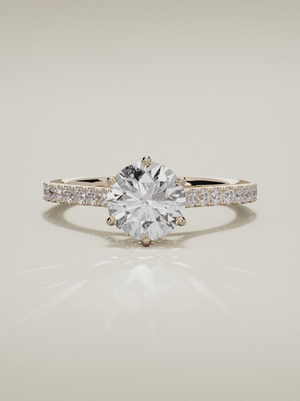 The Blonda round lab-grown diamond solitaire in 14K rose gold, 360 turntable video