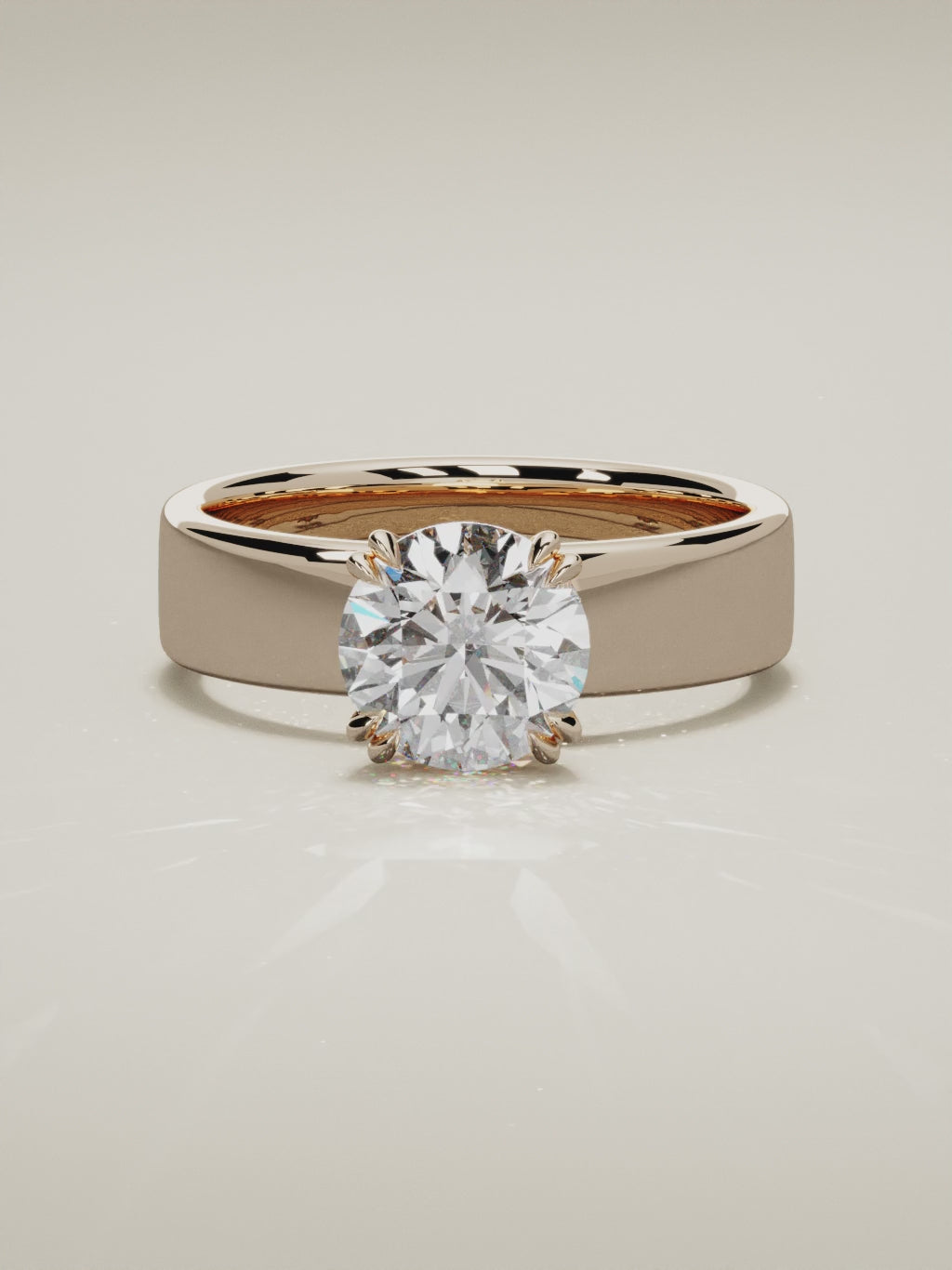 The Nova round lab-grown diamond solitaire in 14K rose gold, 360 turntable video
