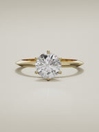 The Prisma round lab-grown diamond solitaire in 14K yellow gold, 360 turntable video