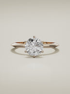 The Prisma round lab-grown diamond solitaire in 14K rose gold, 360 turntable video