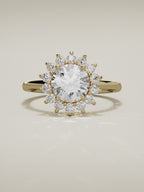 The Aura round lab-grown diamond solitaire in 14K yellow gold, 360 turntable video