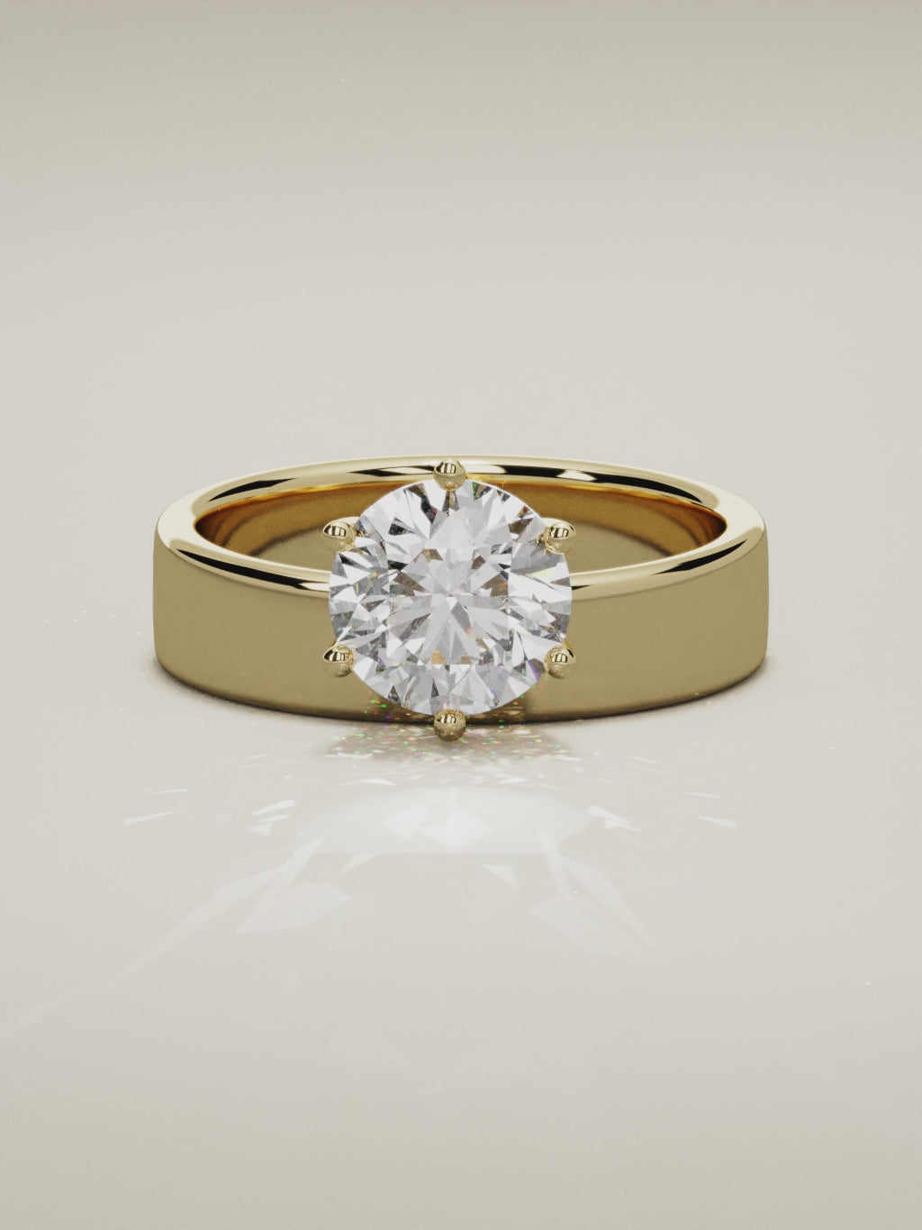 The Joya round lab-grown diamond solitaire in 14K yellow gold, 360 turntable video