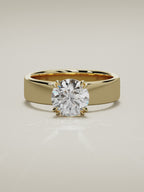 The Nova round lab-grown diamond solitaire in 14K yellow gold, 360 turntable video
