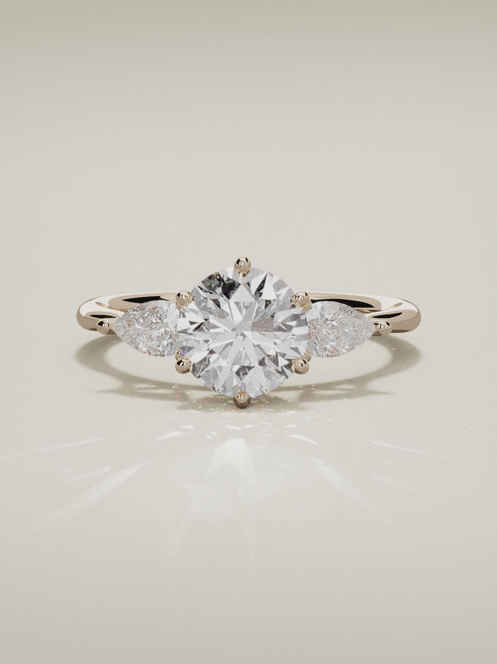 The Gala round lab-grown diamond solitaire in 14K rose gold, 360 turntable video