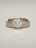 The Joya round lab-grown diamond solitaire in 14K rose gold, 360 turntable video