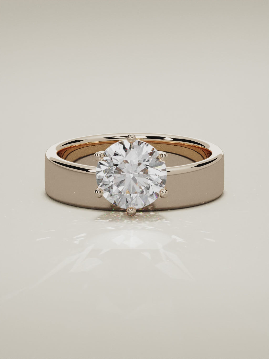 The Joya round lab-grown diamond solitaire in 14K rose gold, 360 turntable video