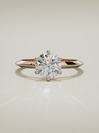 The Nave round lab-grown diamond solitaire in 14K rose gold, 360 turntable video