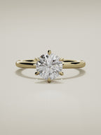 The Alba round lab-grown diamond solitaire in 14K yellow gold, 360 turntable video