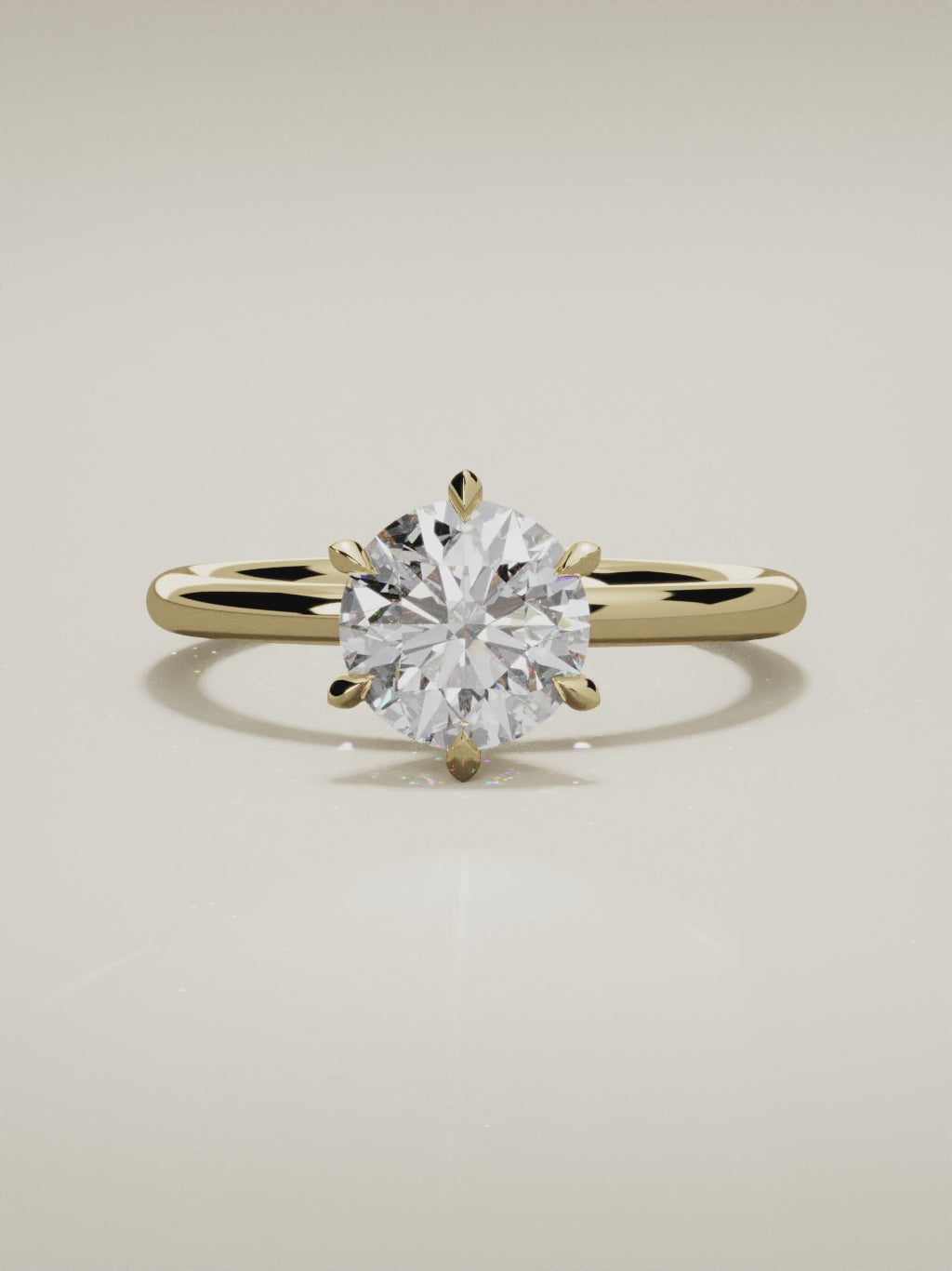 The Alba round lab-grown diamond solitaire in 14K yellow gold, 360 turntable video
