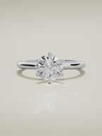 The Dalia round lab-grown diamond solitaire in 14K white gold, 360 turntable video