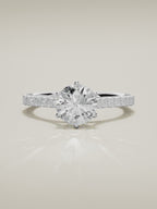 The Blonda round lab-grown diamond solitaire in 14K white gold, 360 turntable video
