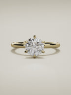 The Velo round lab-grown diamond solitaire in 14K yellow gold, 360 turntable video