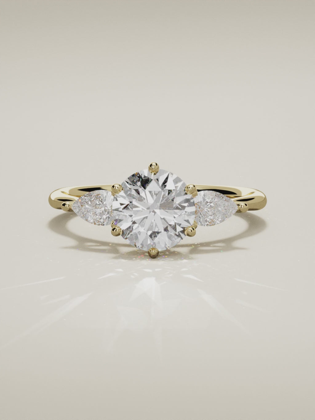 The Gala round lab-grown diamond solitaire in 14K yellow gold, 360 turntable video