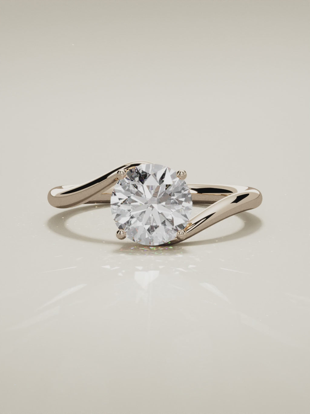The Ola round lab-grown diamond solitaire in 14K rose gold, 360 turntable video