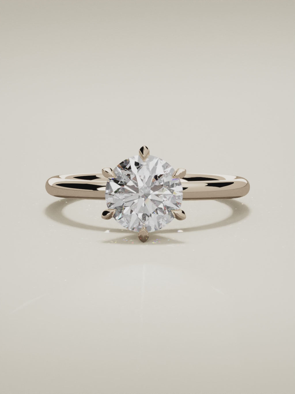 The Alba round lab-grown diamond solitaire in 14K rose gold, 360 turntable video