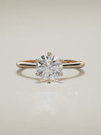 The Azahar round lab-grown diamond solitaire in 14K rose gold, 360 turntable video