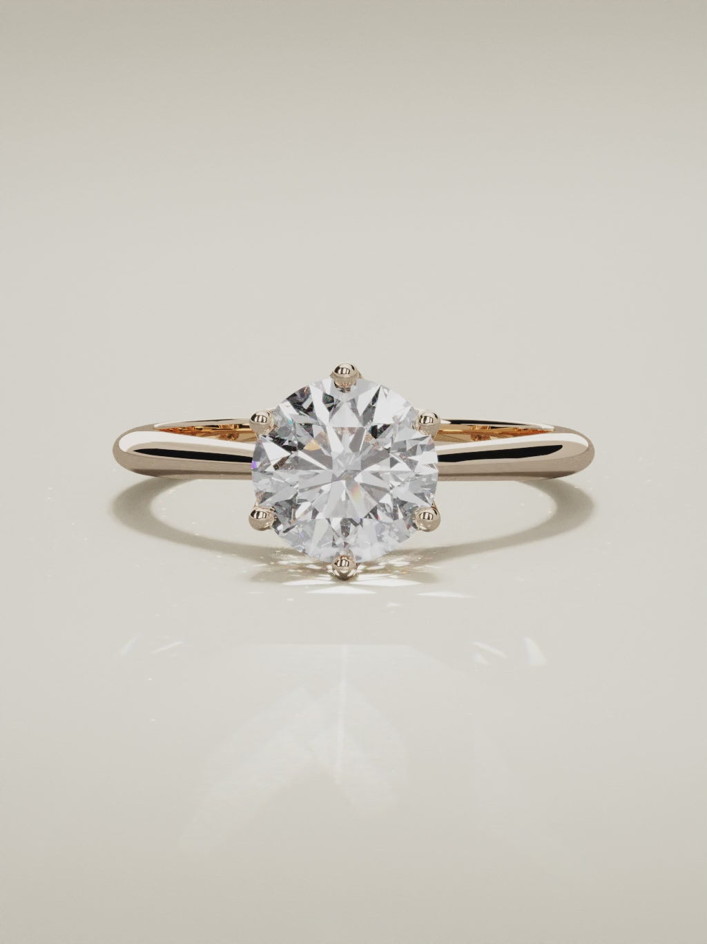 The Azahar round lab-grown diamond solitaire in 14K rose gold, 360 turntable video