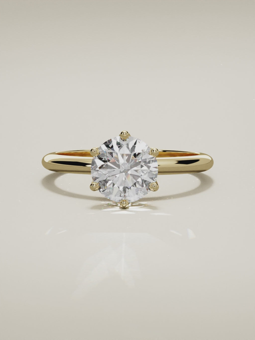 The Dalia round lab-grown diamond solitaire in 14K yellow gold, 360 turntable video