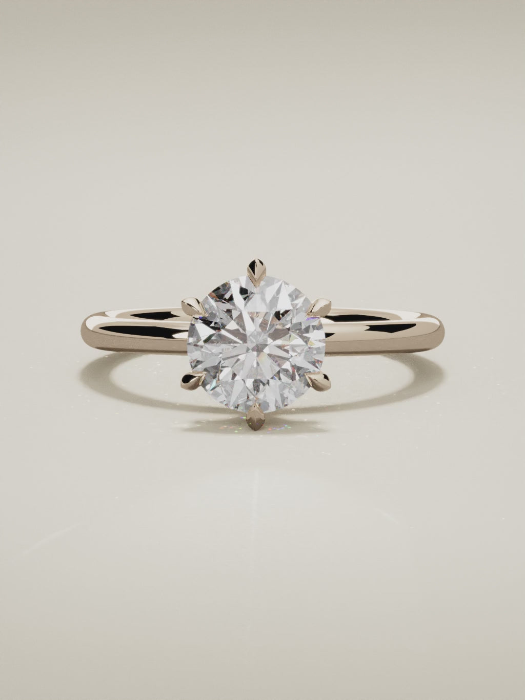 The Velo round lab-grown diamond solitaire in 14K rose gold, 360 turntable video