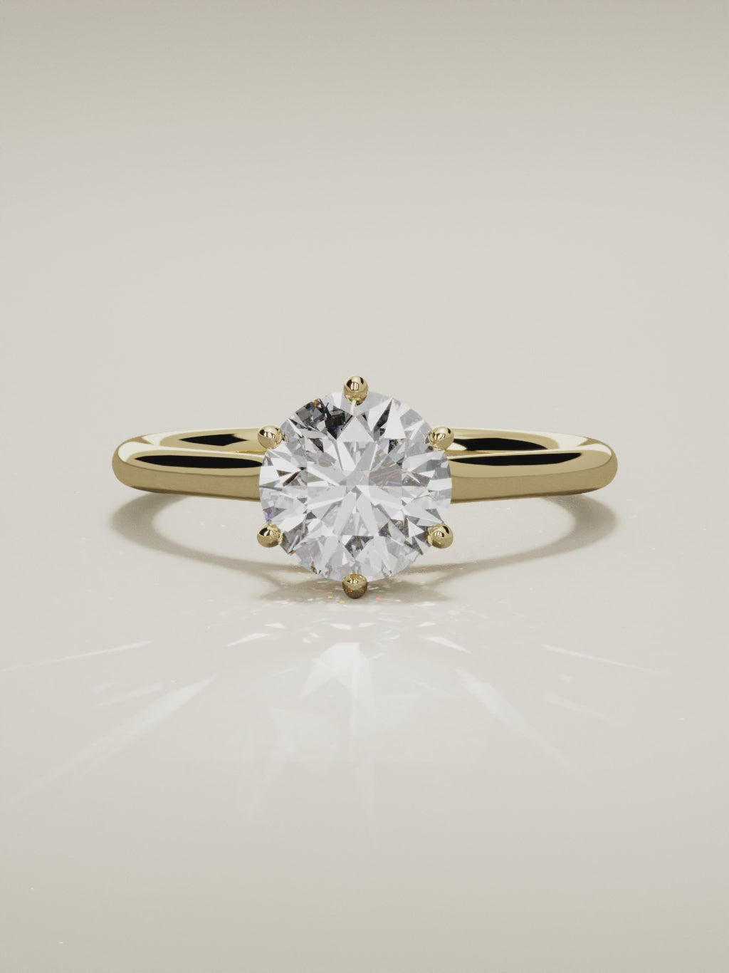 The Altar round lab-grown diamond solitaire in 14K yellow gold, 360 turntable video