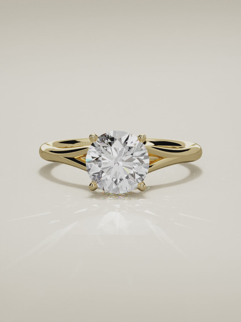 The Lazo round lab-grown diamond solitaire in 14K yellow gold, 360 turntable video