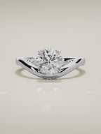 The Arco round lab-grown diamond solitaire in 14K white gold, 360 turntable video