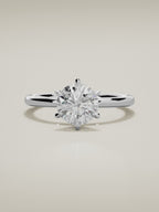 The Alba round lab-grown diamond solitaire in 14K white gold, 360 turntable video