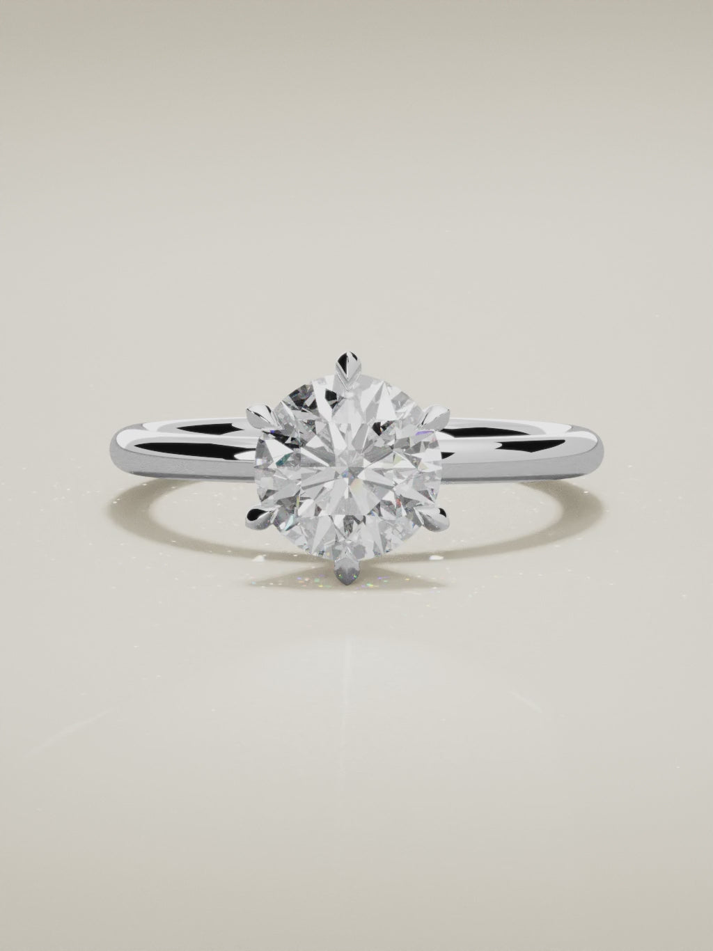 The Alba round lab-grown diamond solitaire in 14K white gold, 360 turntable video