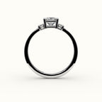 Princess Cut Three-Stone Setting with Vertical Baguettes