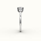 Princess Cut Three-Stone Setting with Vertical Baguettes