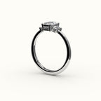 Radiant Cut Three-Stone Setting with Vertical Baguettes