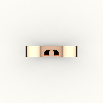 Classic Radiant or Emerald Cut Carved Wedding Band