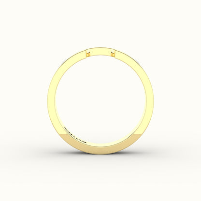Classic Radiant or Emerald Cut Carved Wedding Band